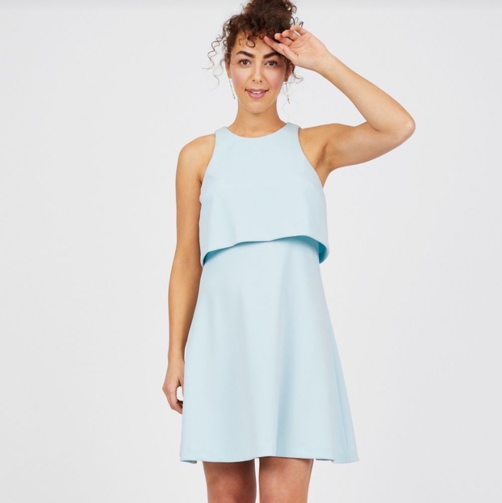 Donna Morgan Crepe Popover Dress